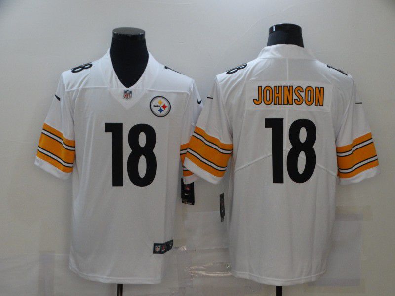 Men Pittsburgh Steelers 18 Johnson White Nike Vapor Untouchable Limited 2020 NFL Nike Jerseys